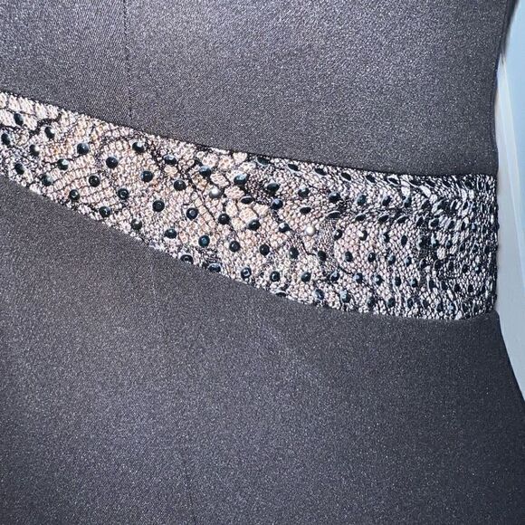 Aidan Mattox Evening Gown Mesh Lace Cutout Sleeveless Criss Cross Back Women’s 2 - Picture 11 of 12